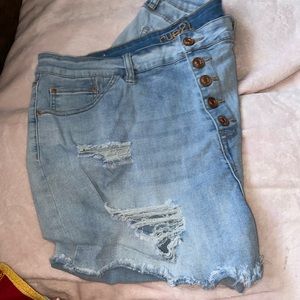 Ripped Jean Shorts
